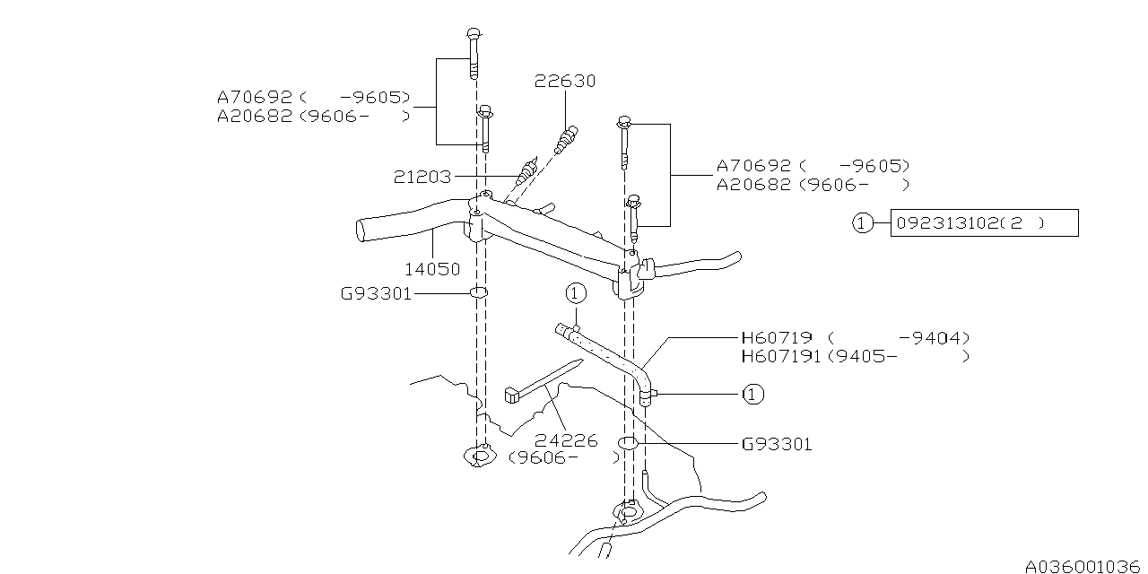 Subaru 14050AA150 Water Pipe