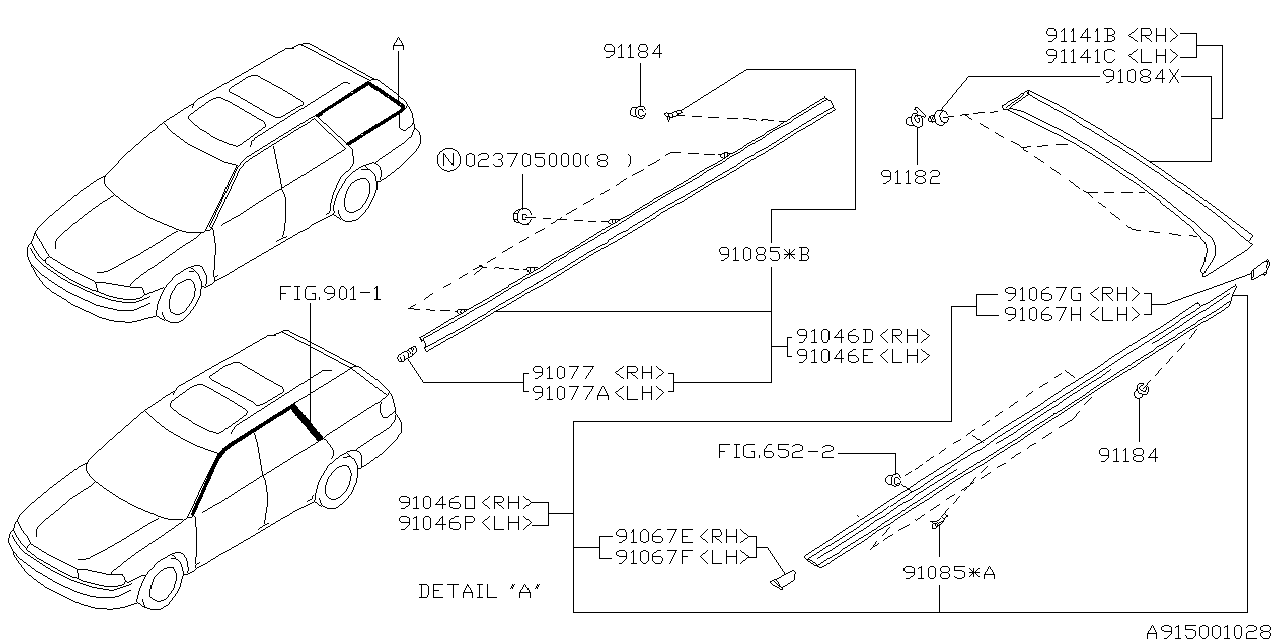 Subaru 91014AC020 Pin MOULDING Rear Quarter