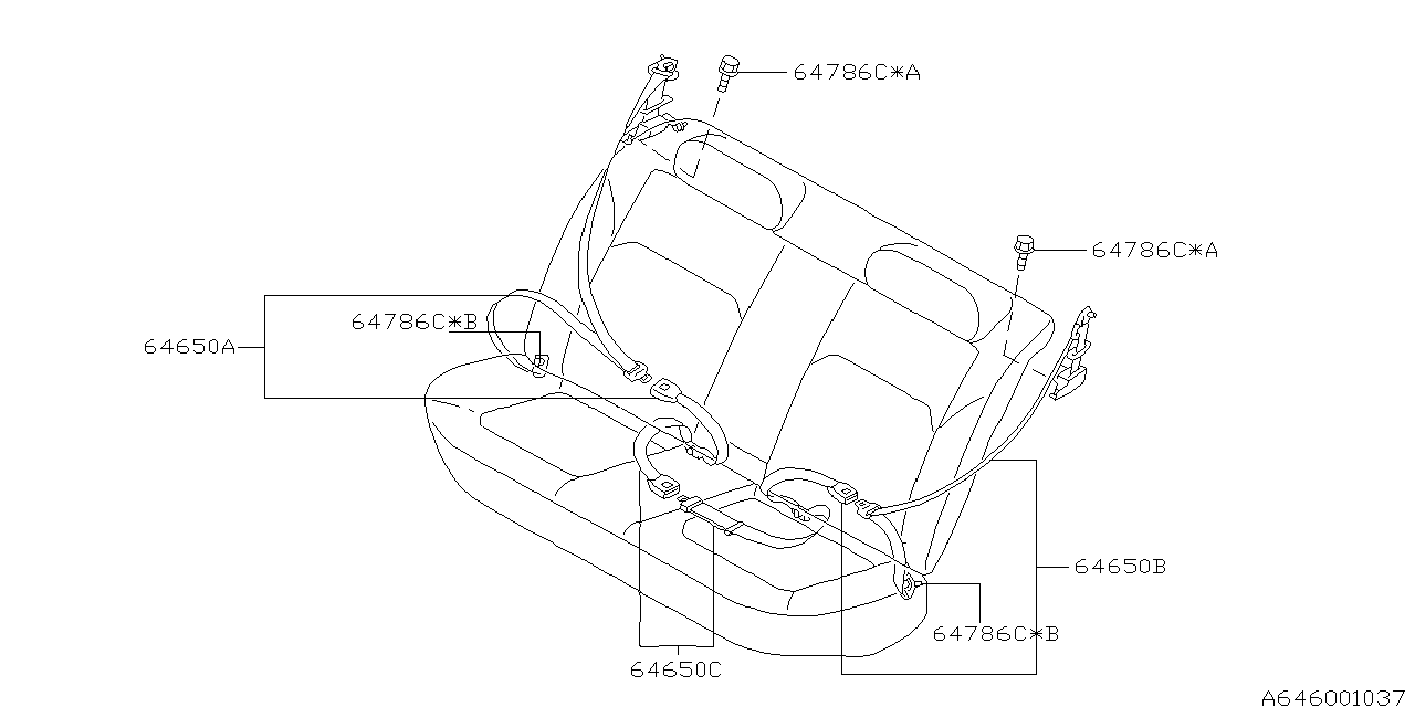 Subaru 64668AC030 Bolt