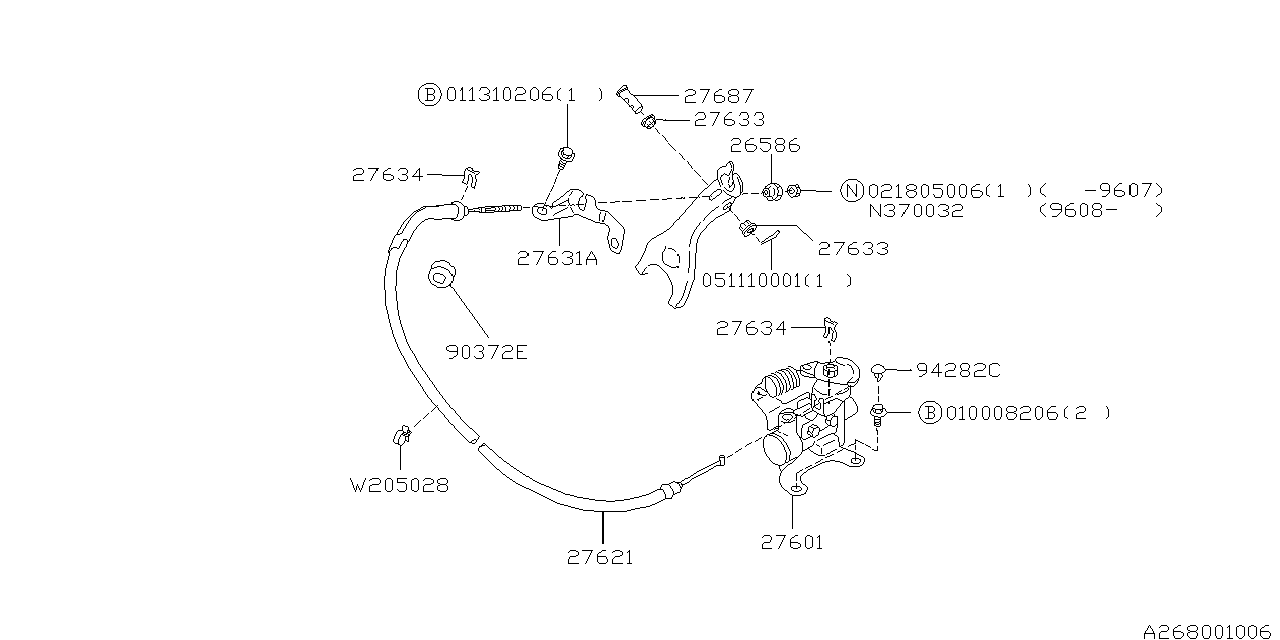 Subaru 26833AA000 BUSHING