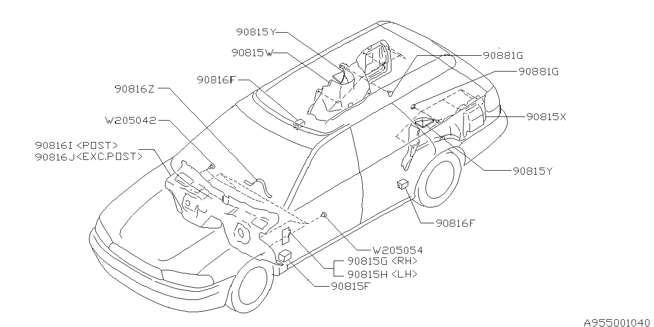 Subaru 90815AC400 INSULATOR Rear Quarter LH