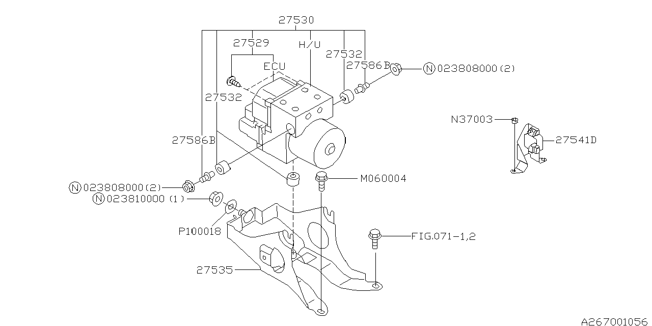 Subaru 27539AC011 Hydraulic Unit ECU Assembly