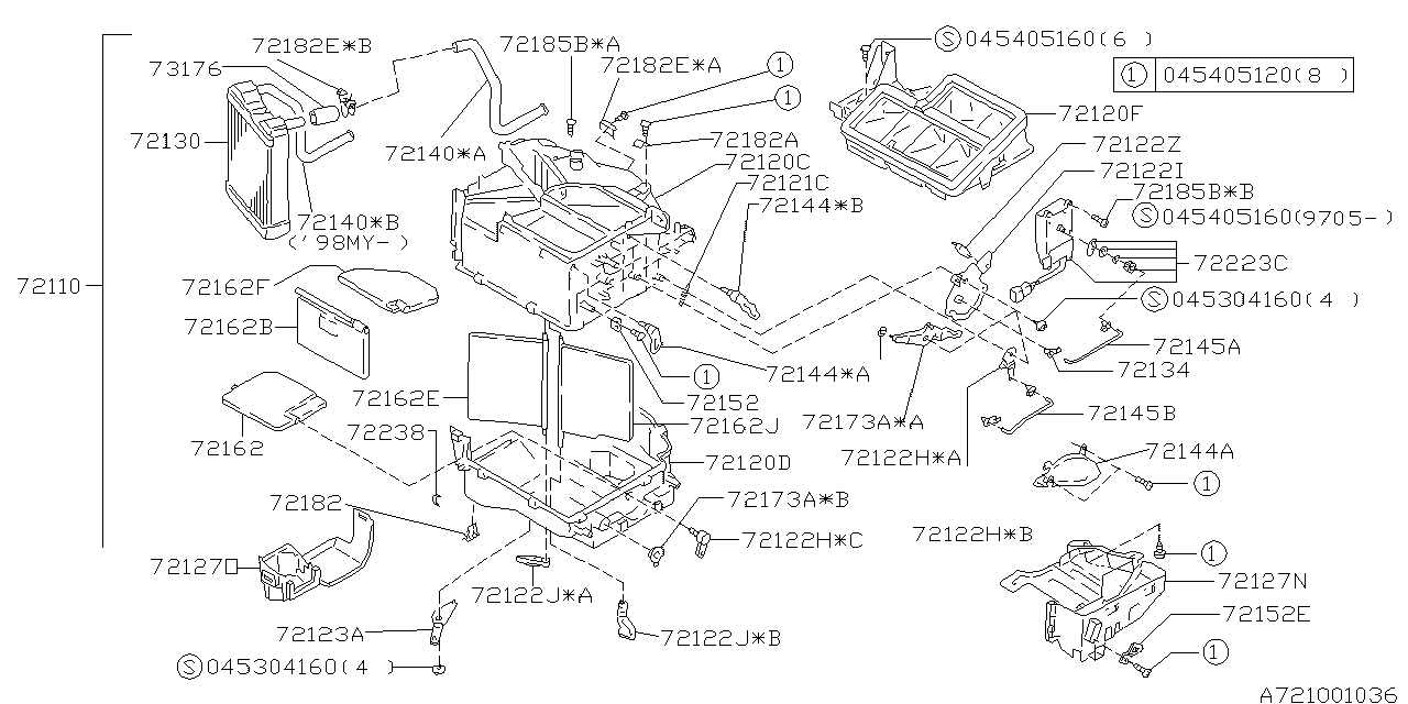 Subaru 72042AA050 Shutter