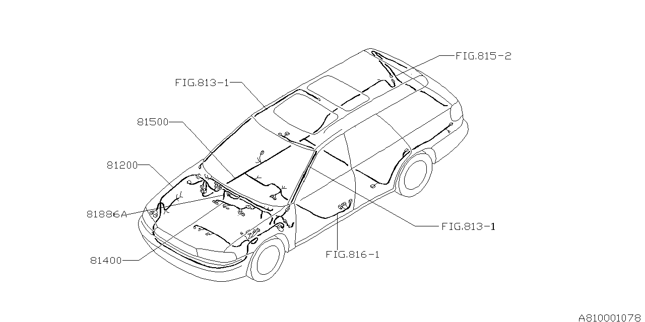 Subaru 81200AC060 Wiring Harness Front RH