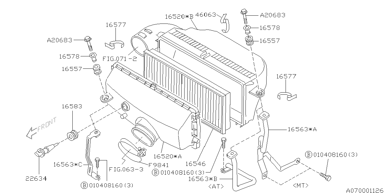 Subaru 16563AA150 Air Cleaner Stay