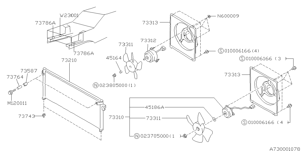 Subaru 73310AC000 FAN/MOTOR Assembly