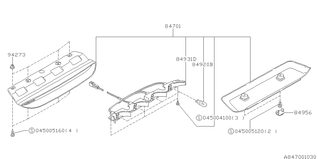 Subaru 84701AC080MU High Mount Lamp Assembly