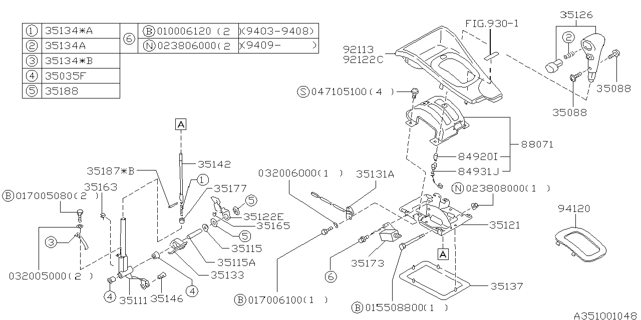 Subaru 35121AC013 Shift Lever Plate