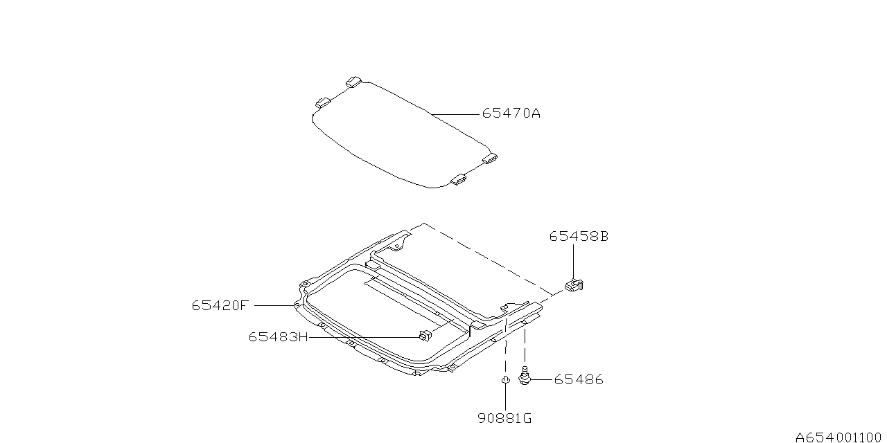 Subaru 65411AC501 Rail Assembly Sun Shade