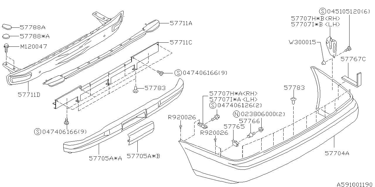 Subaru 57722AC161 Beam Complete Lower Rear