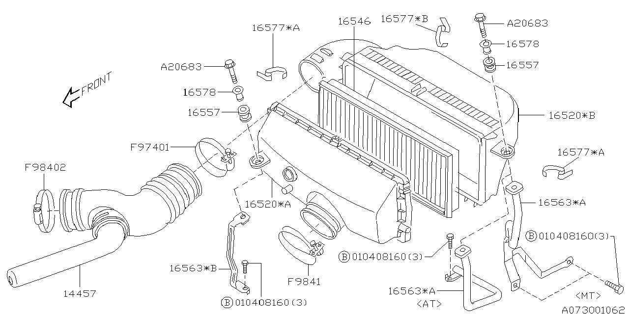 Subaru 16563AA170 Air Cleaner Stay