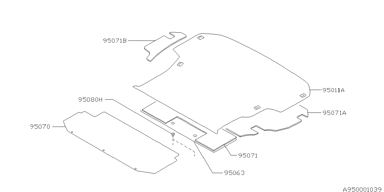 Subaru 95024AC100 INSULATOR Rear Floor Side RH