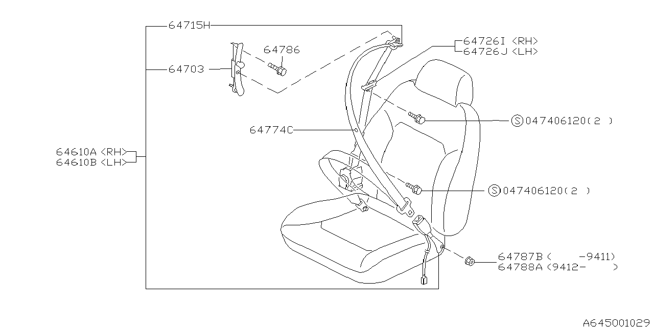 Subaru 64645AC000 Guide WEBBING RH