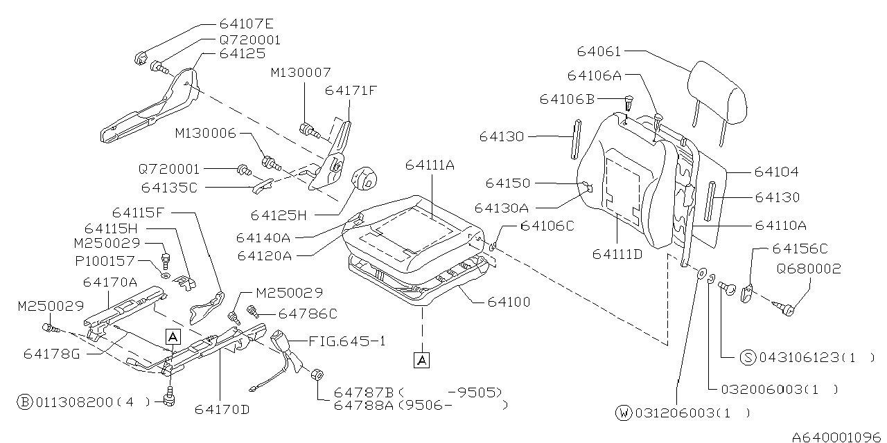 Subaru 64282AA080RA Lever RECLINING RH