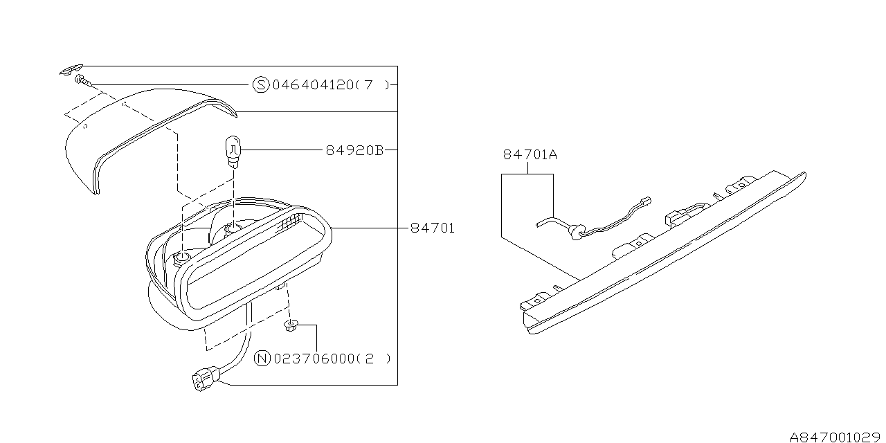 Subaru 84701AC040 High Mount Lamp Assembly