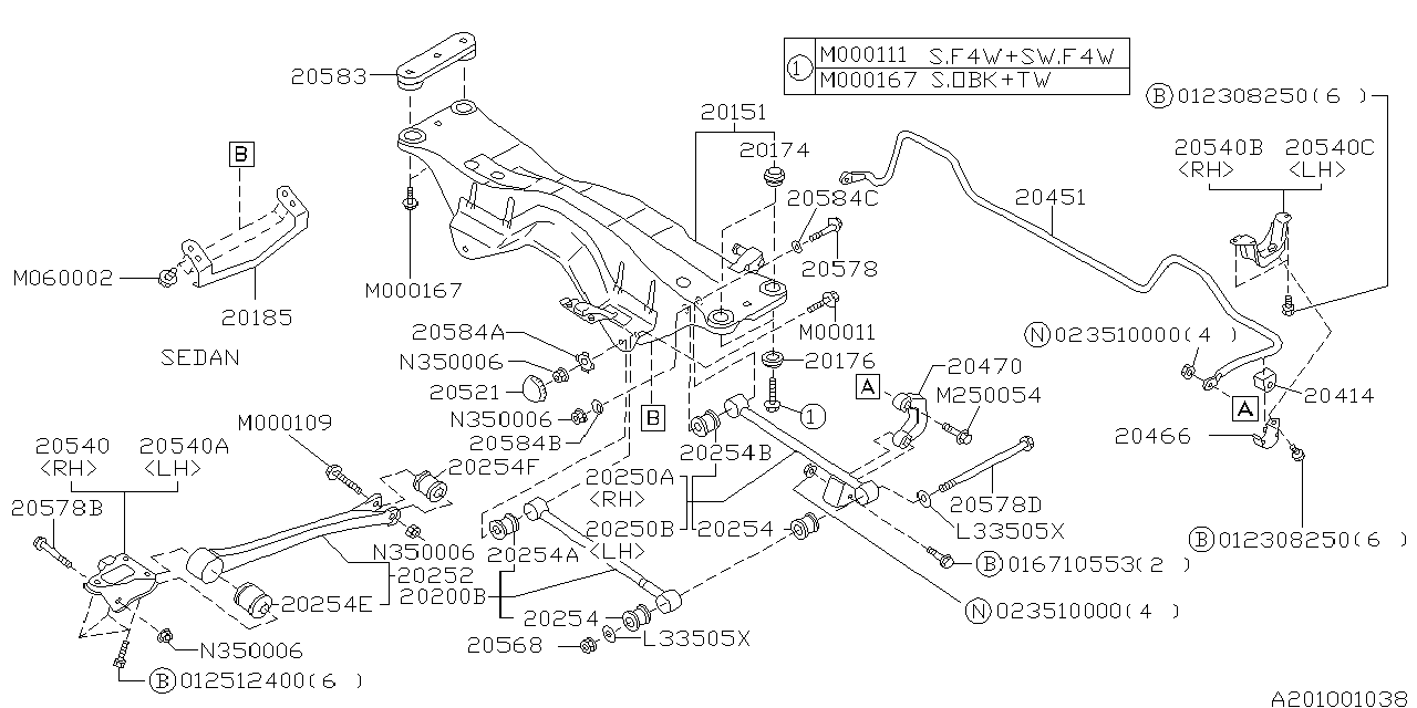 Subaru 20540AA010 Bolt