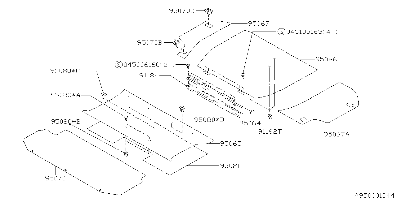 Subaru 95025AC020 Cover Rear Floor