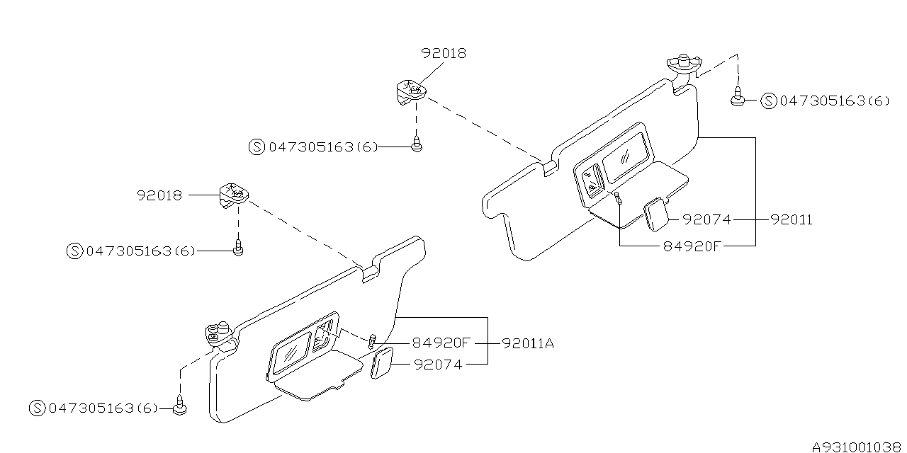 Subaru 92040AC000EP Hook SUNVISOR