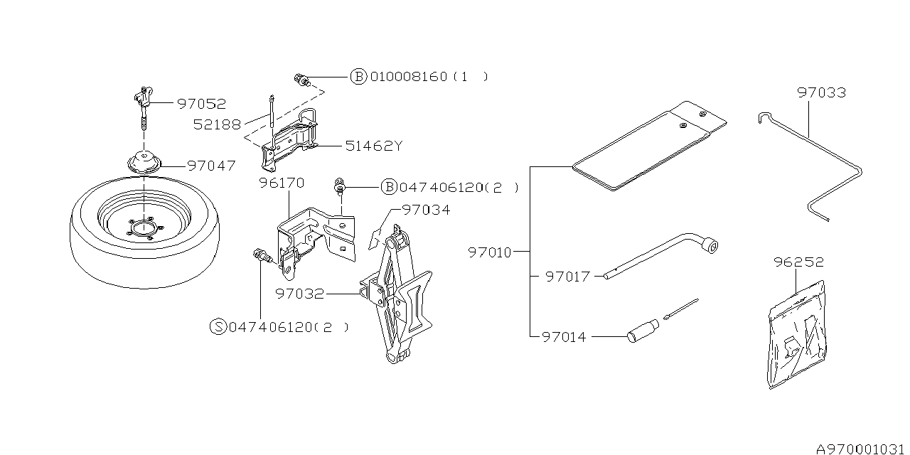 Subaru 97031AC010 Jack