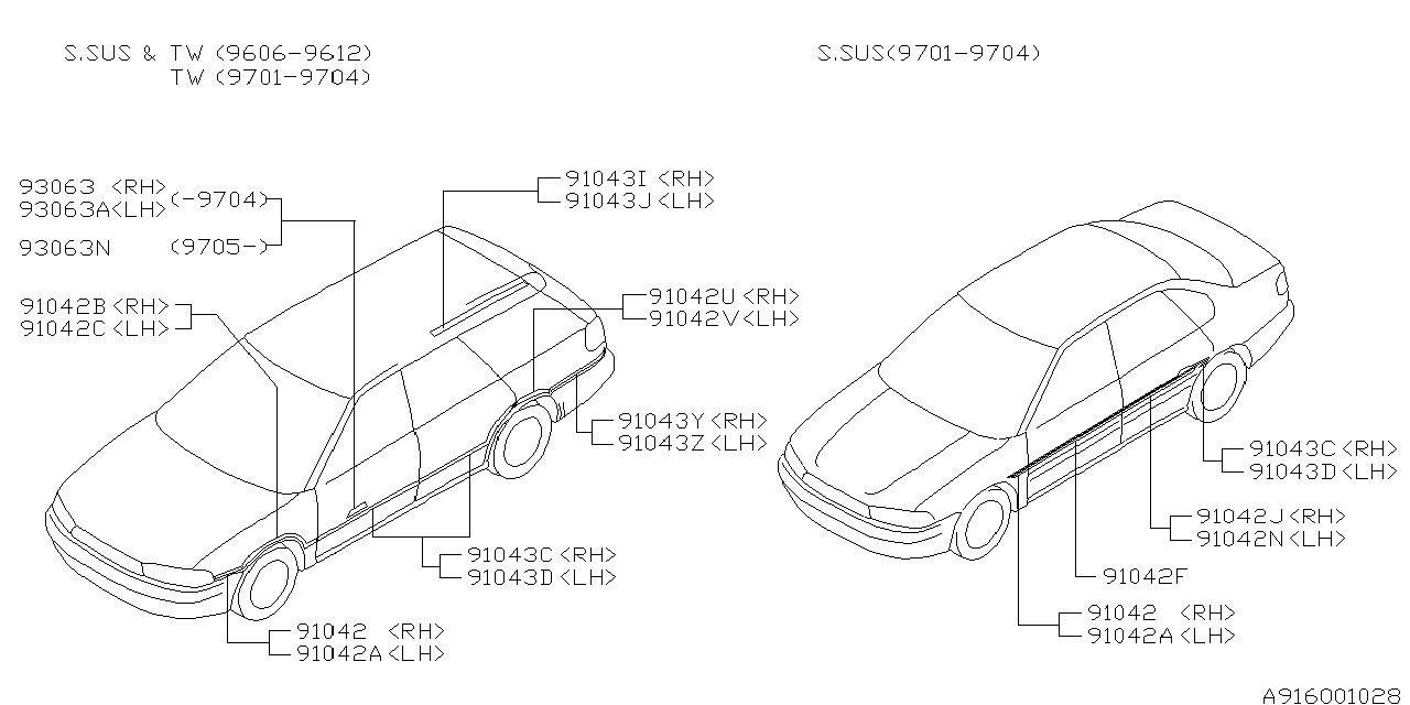 Subaru 91042AC340 Stripe Quarter Panel LH