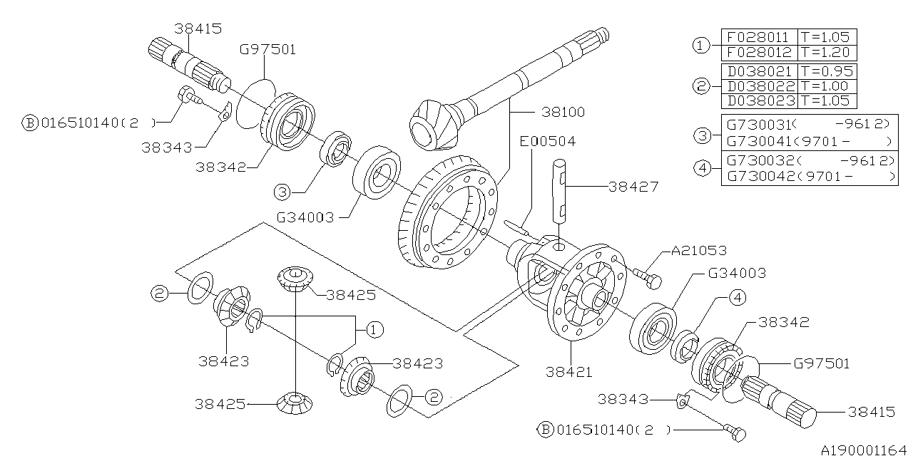 Subaru 38100AA630 PT280397 Gear Set