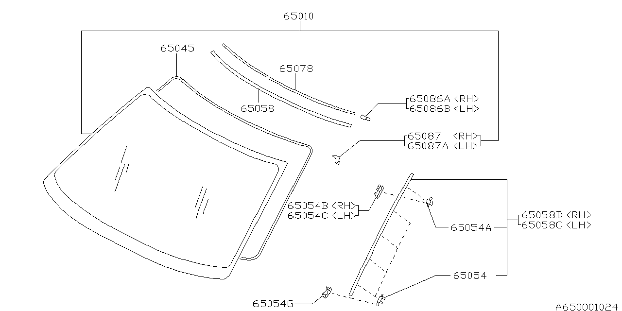 Subaru 65026AC060 FASTENER MOULDING Front Side