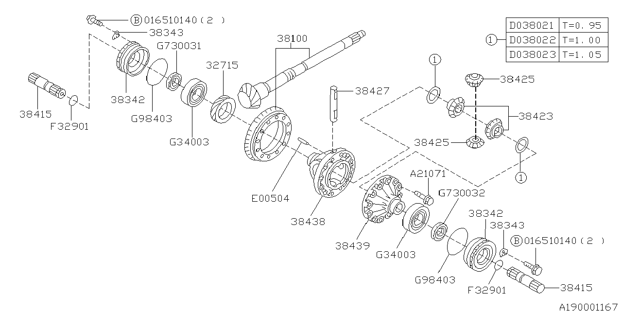 Subaru 38100AA530 PT280397 Gear Set