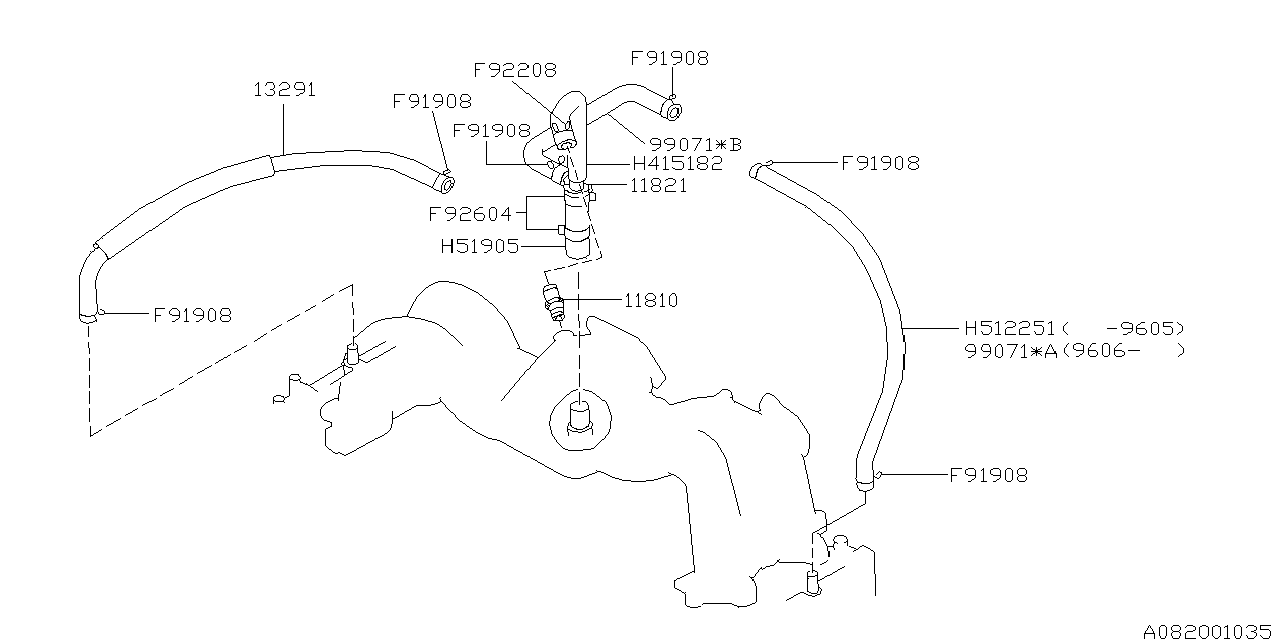 Subaru 13291AA001 Hose