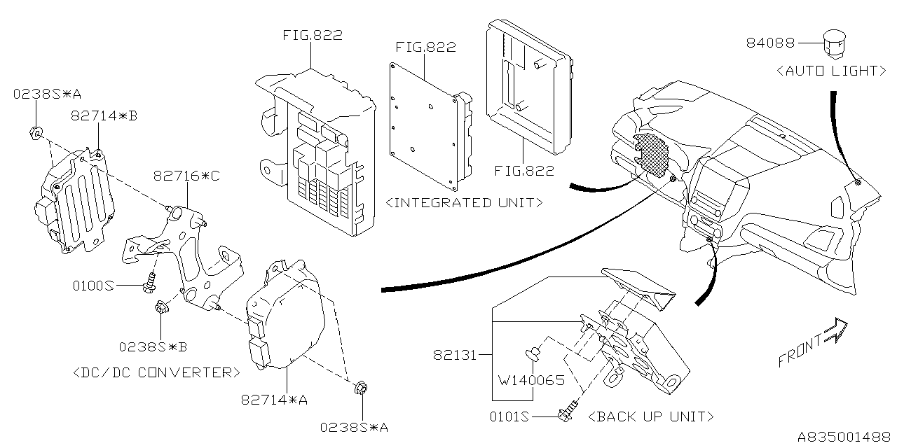 Subaru 82131SJ000 Backup Unit Assembly