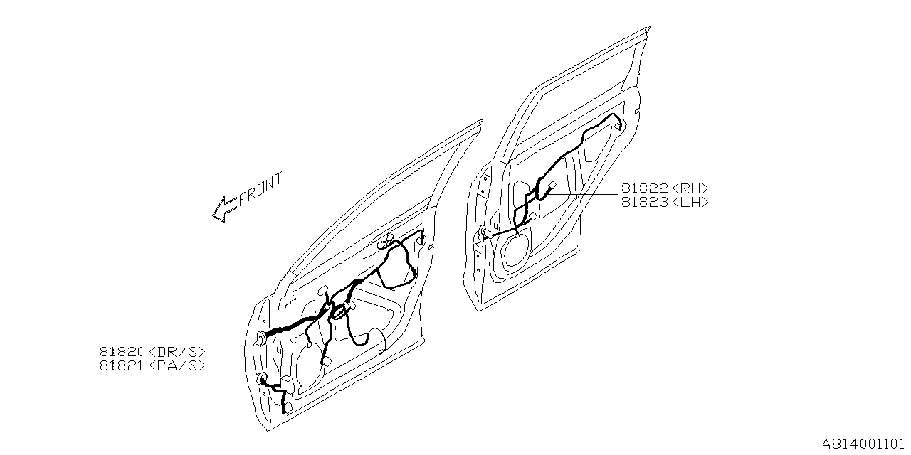 Subaru 81821SJ000 Cord Door F Pass