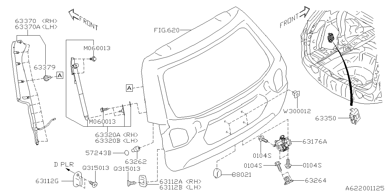 Subaru 63350SJ001 PWR R Gate ECU