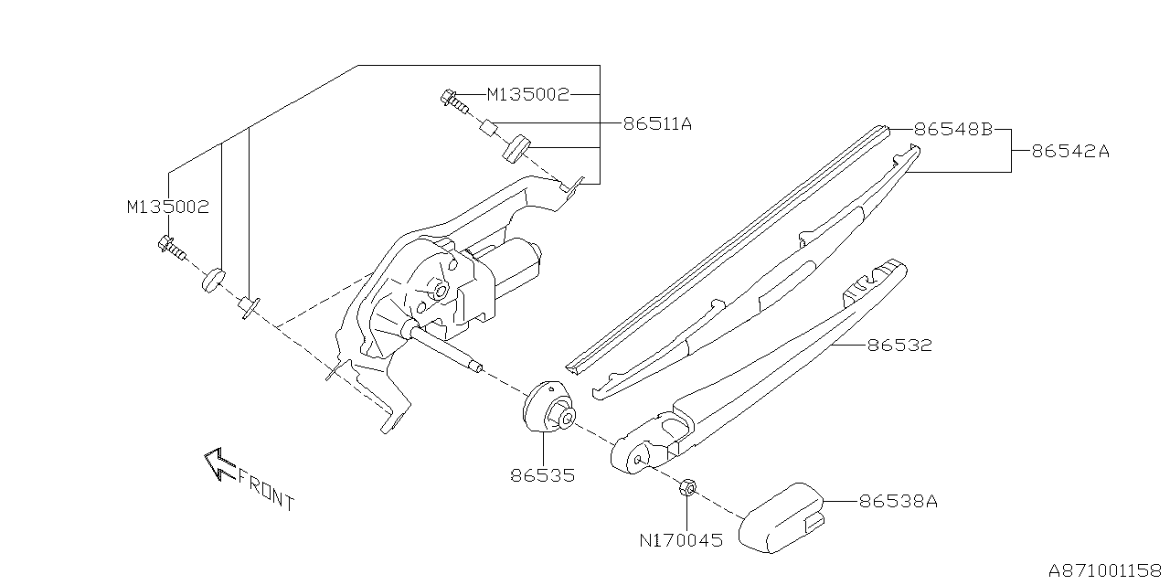 Subaru 86510SJ080 WIPER Assembly R