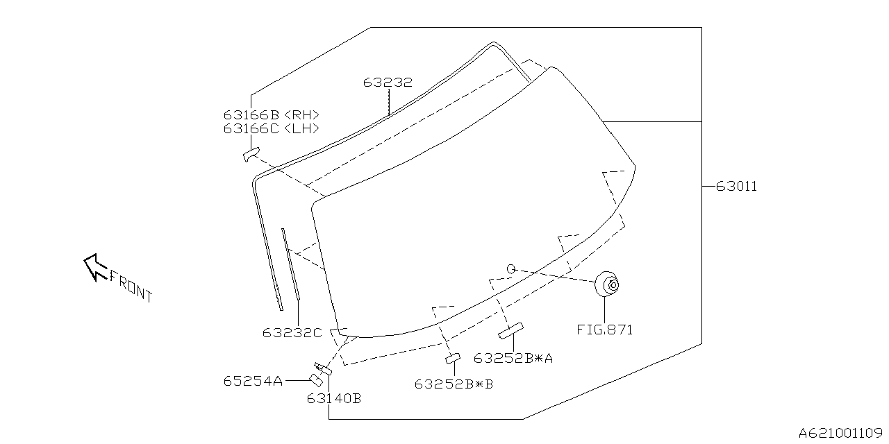 Subaru 63232SJ010 Rubber R G