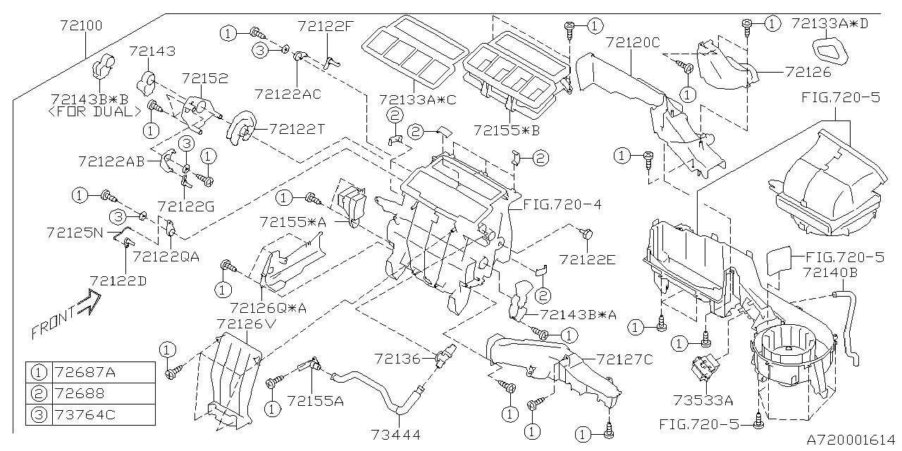 Subaru 72127FL030 Duct Foot P LH