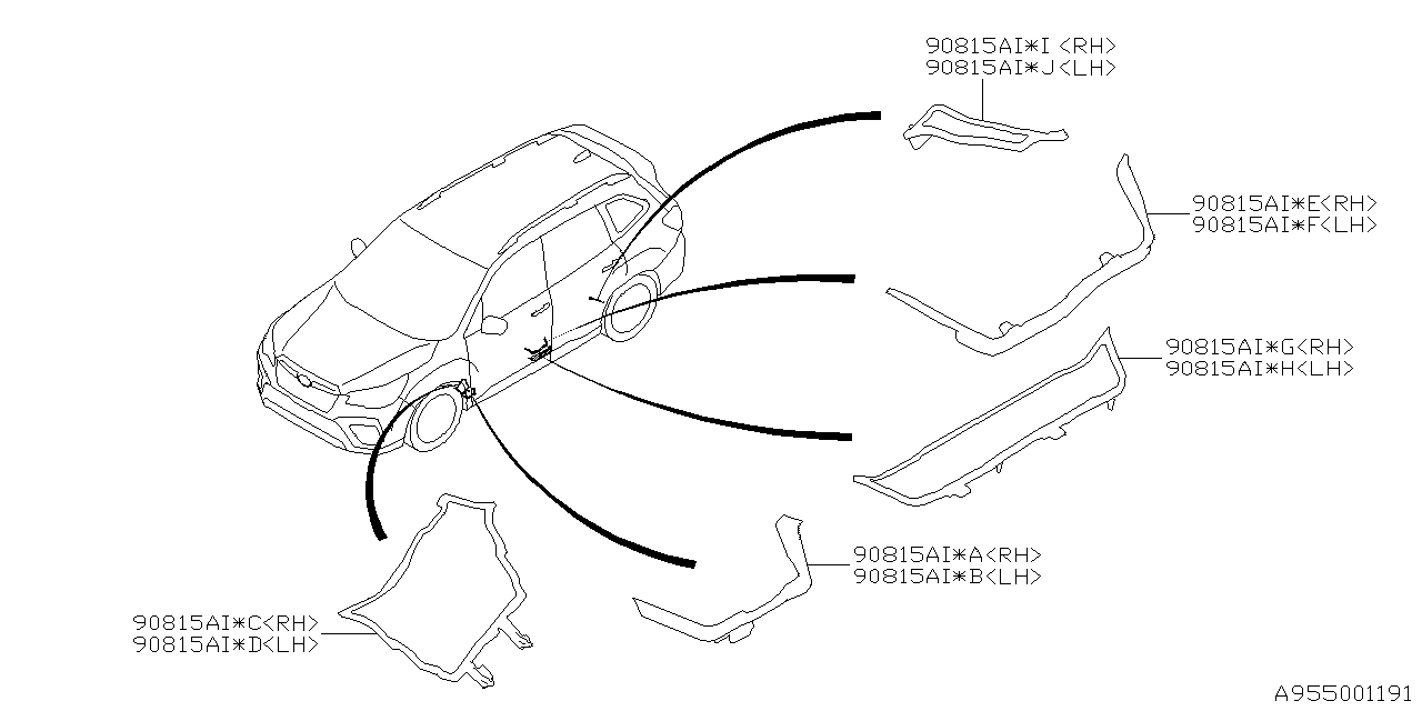 Subaru 90815SJ390 INSULATOR Qtr R LH