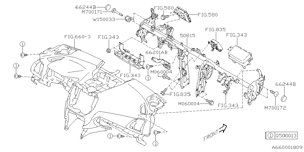 Subaru 66201SJ000 BRKT Ctr UPR