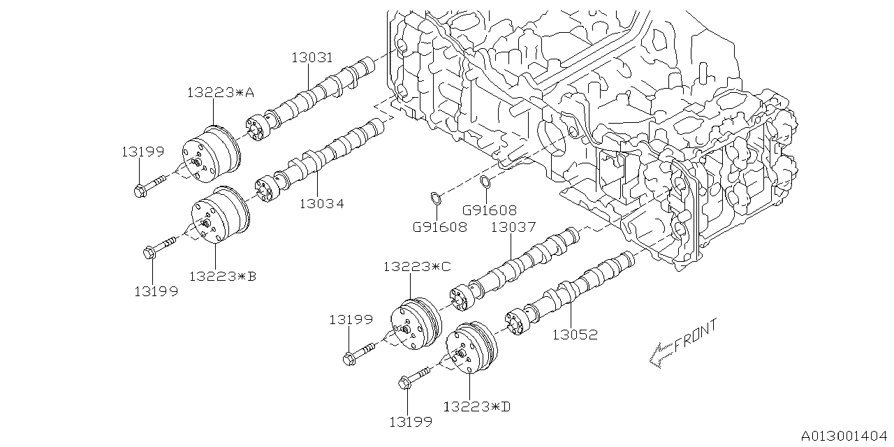 Subaru 13034AB250 CAMSHAFT Cp-EXH RH