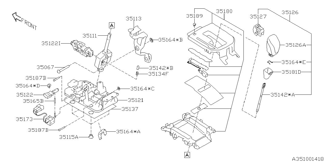 Subaru 35181FL010 Cover Grip