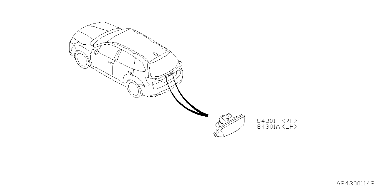Subaru 84301SJ000 Lamp Assembly Lic