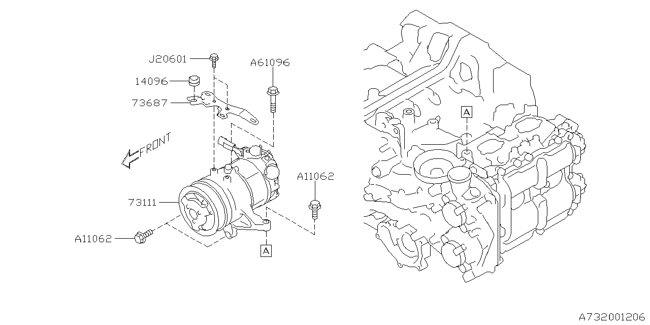 Subaru 73111SJ030 Compressor Assembly