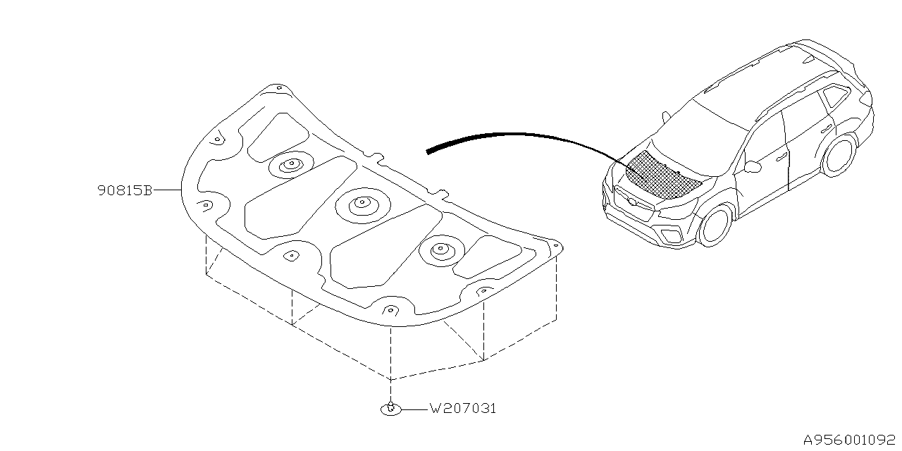 Subaru 90815SJ100 INSULATOR Hood