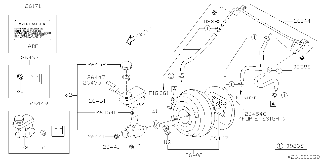 Subaru 26130FL110 Vac Pipe&Hose Ay