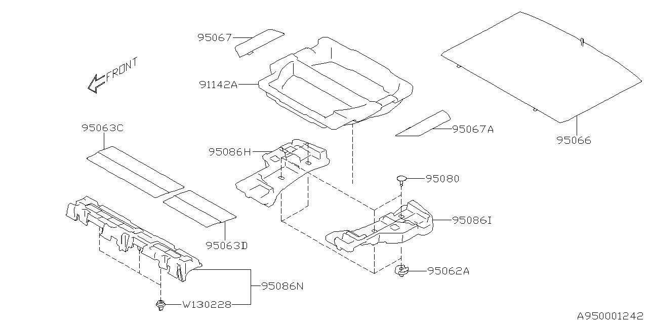 Subaru 91141SJ000 Cover Trunk T