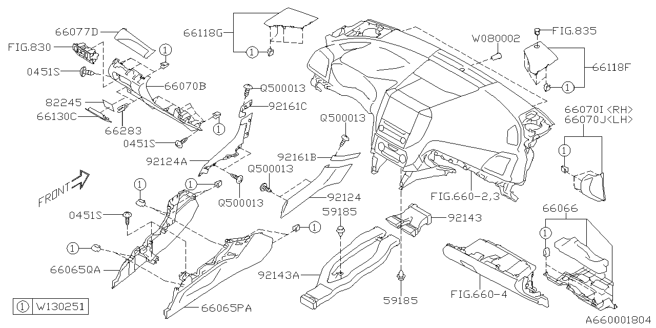 Subaru 66078SJ500 Ornament PNL D LHD