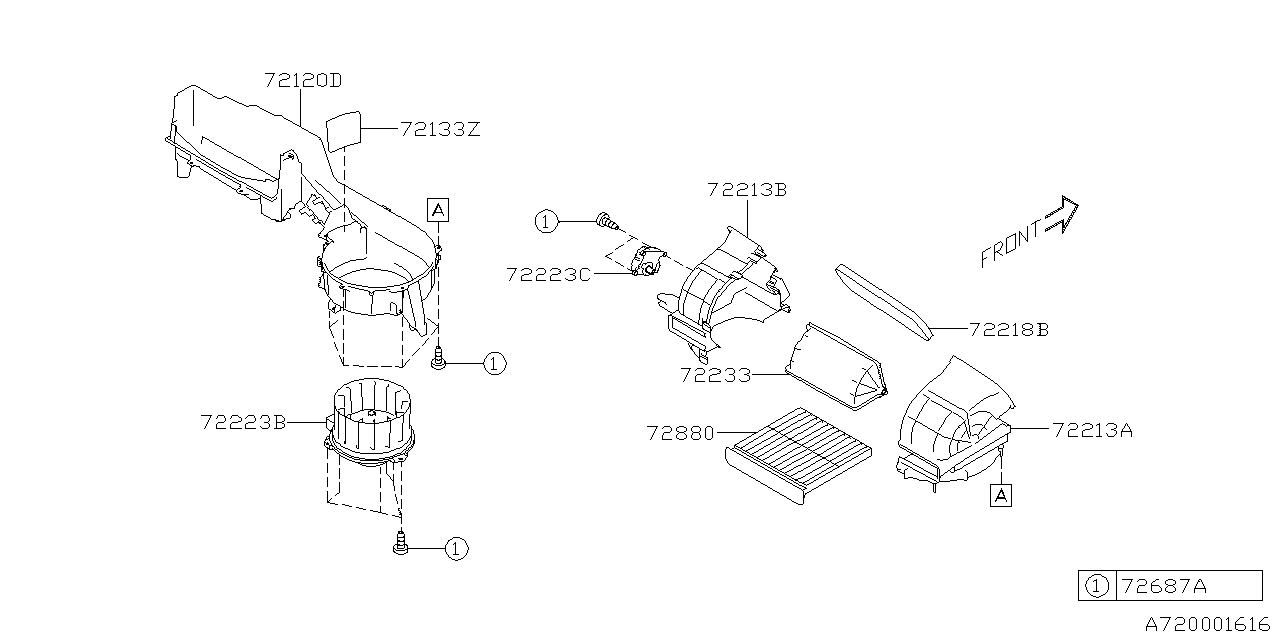 Subaru 72120FL190 Heater Case Assembly