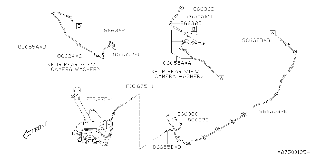 Subaru 86655SJ240 Hose R Nozzle