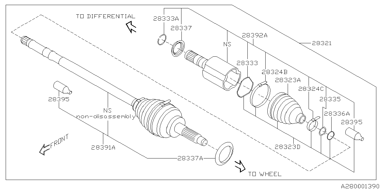 Subaru 28391SJ000 Cv Joint