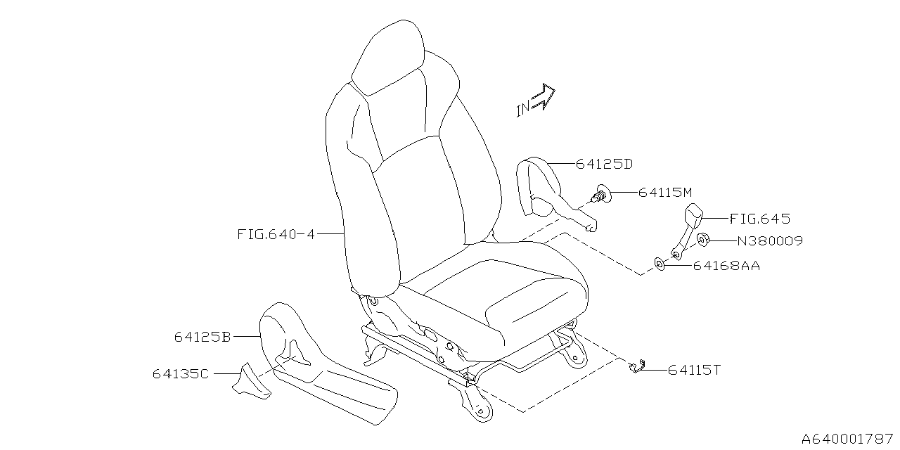 Subaru 64143FL020VH Lever RECLINING RH