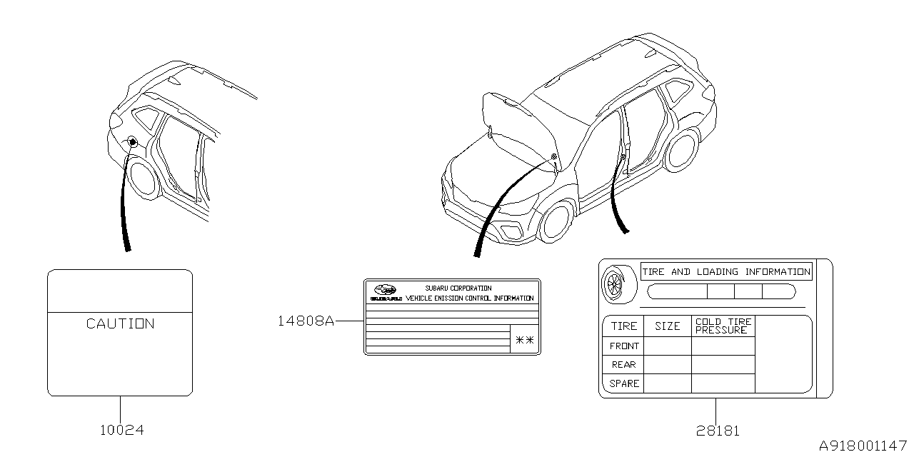 Subaru 14808AJ160 Label Emission Ge