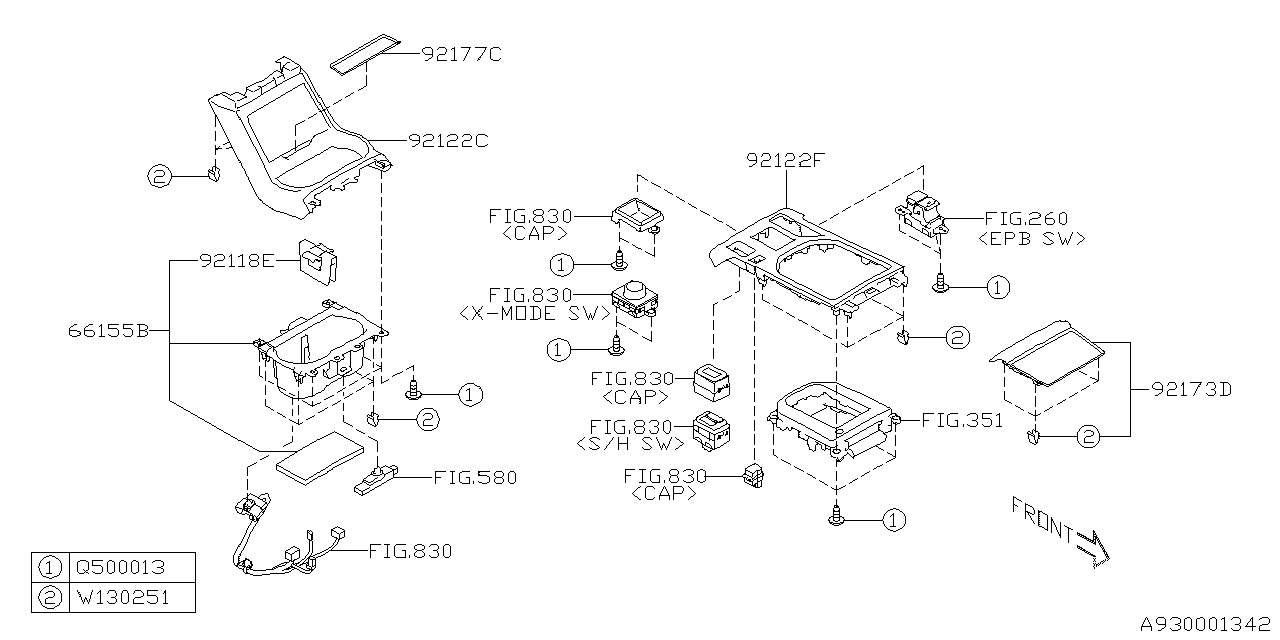 Subaru 92118FL000 Holder Cup Partition